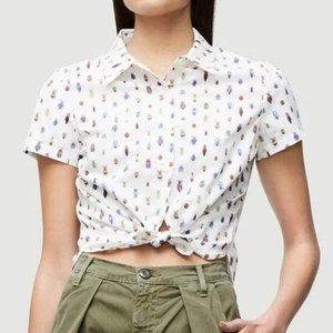 FRAME DENIM  INSECT BUG SHORT SLEEVE BUTTON DOWN